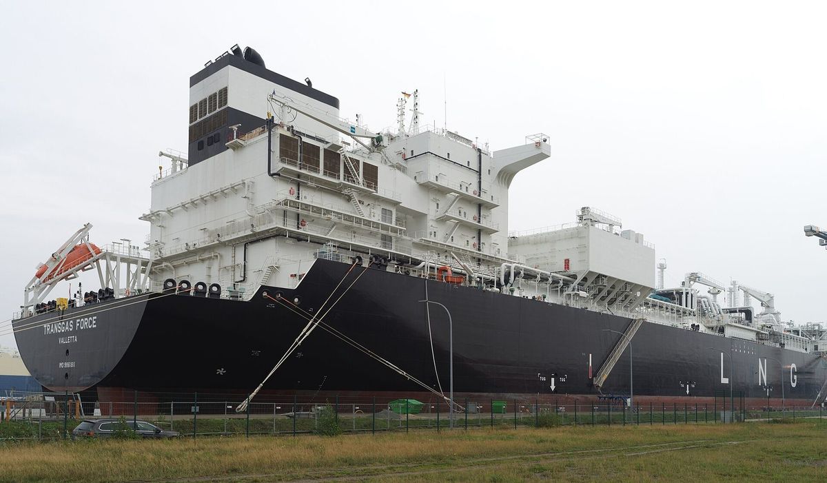 The Transgas Force floating storage and regasification unit at Bremerhaven