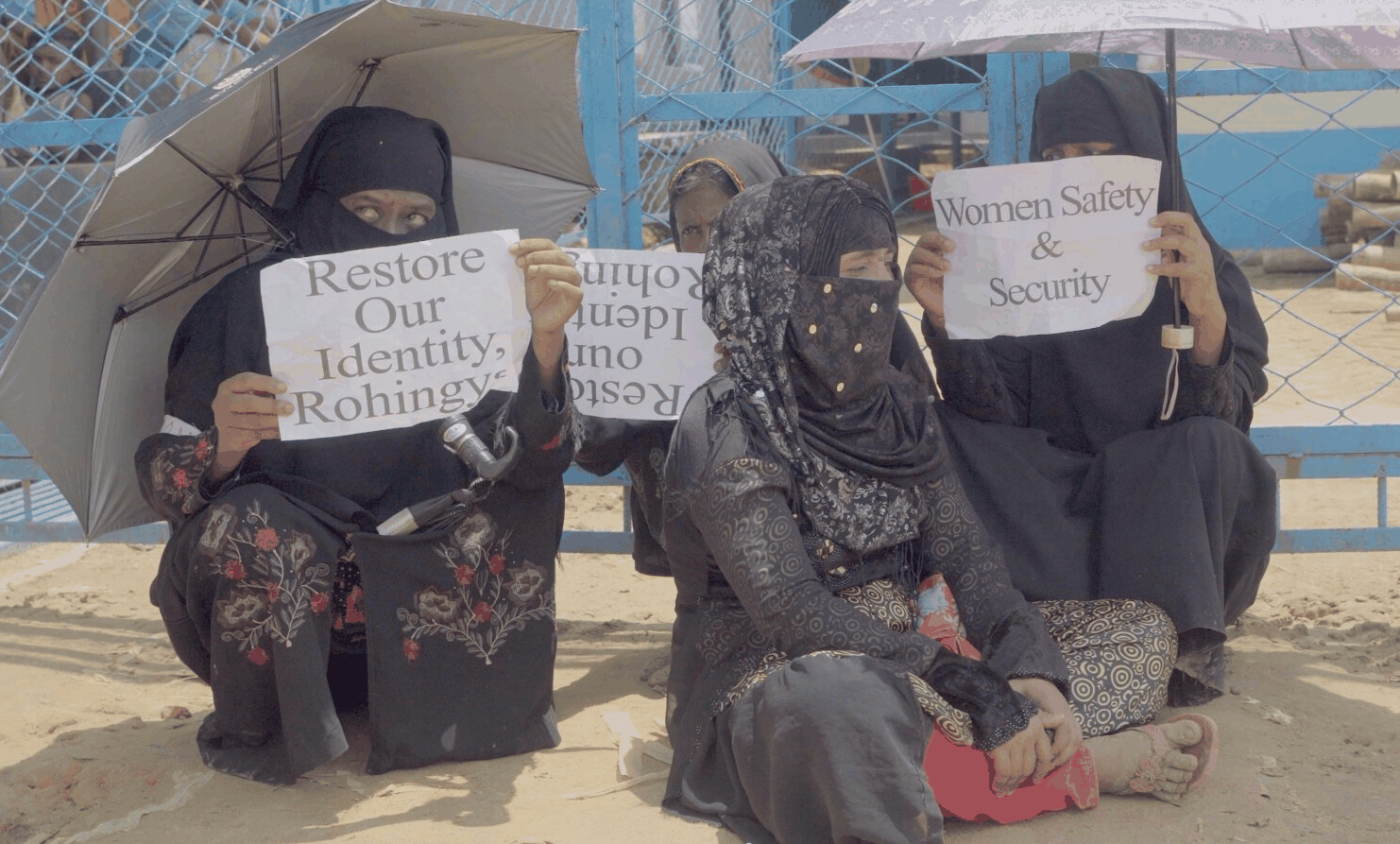 Rohingya women protest for increased rights in Kutupalong Refugee Camp, Cox's Bazar