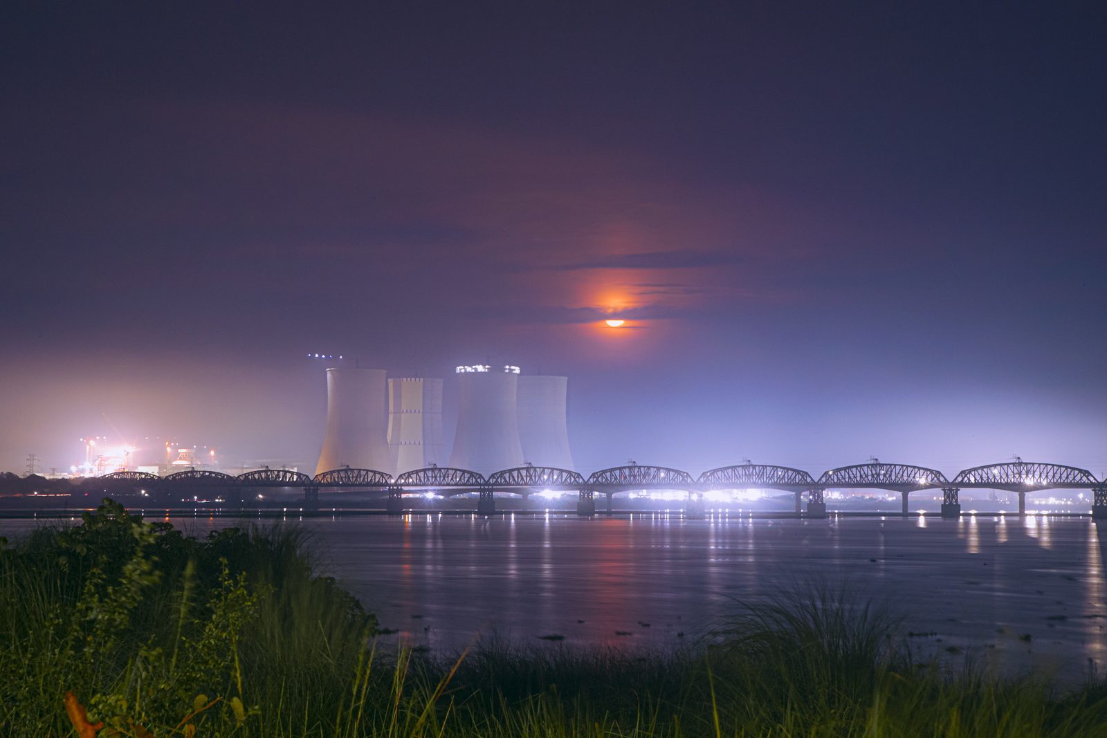 Rooppur Nuclear Power Plant in Pabna at night