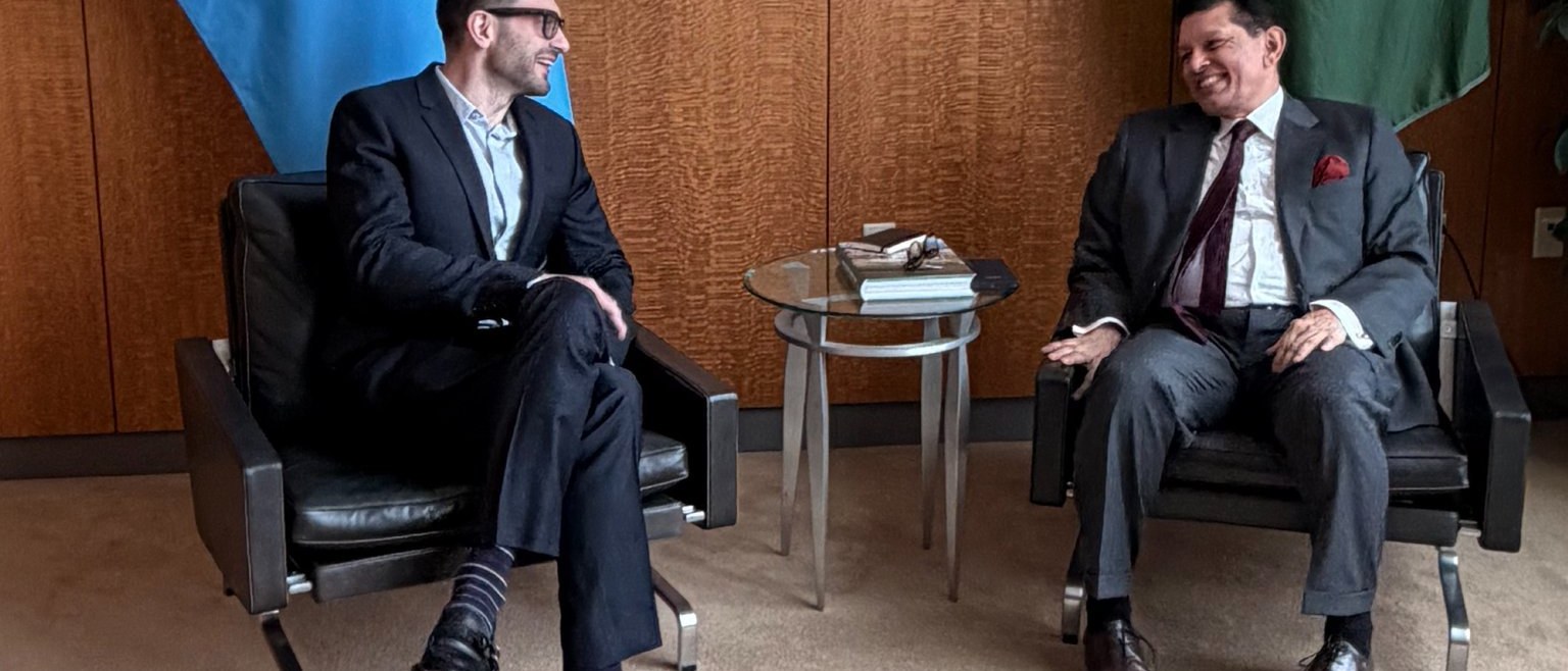 Alex Soros with Prime Minister Tarique Rahman during UNGA 81